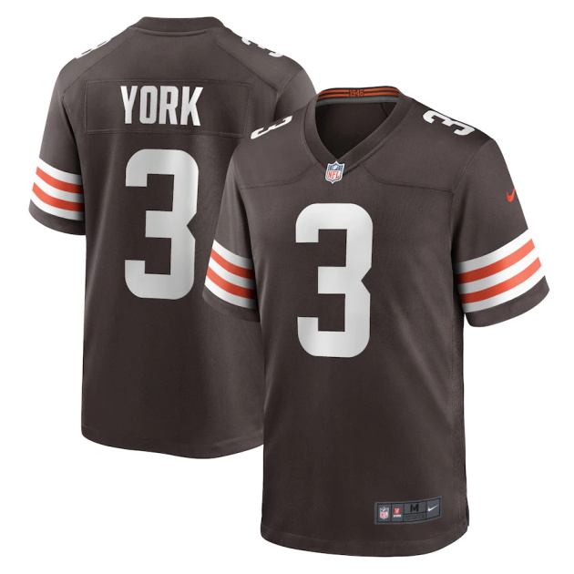 mens nike cade york brown cleveland browns game player jersey